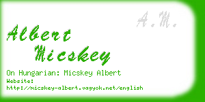 albert micskey business card